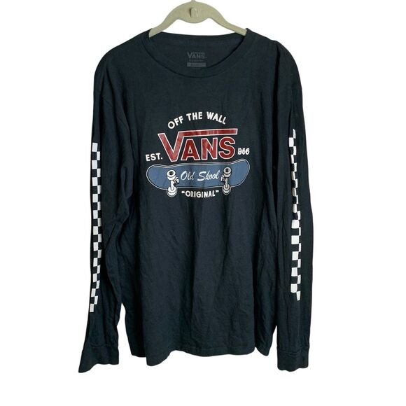 VANS Other - Vans Old Skool Tee Checkered Long Sleeve Youth Skateboard Classic Black XL(14+)